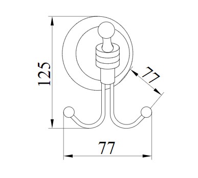 Крючок Boheme  двойной HERMITAGE BRONZE 10325