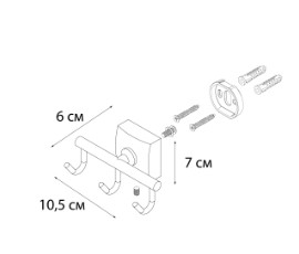 Крючок FIXSEN Kvadro тройной FX-61305C
