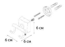 Крючок FIXSEN Kvadro двойной FX-61305B