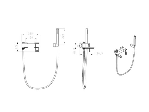 Смеситель для ванны Boheme Q 143-GG.2