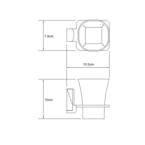 Стакан с держателем WasserKraft Exter К-5228