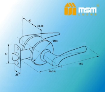 Дверная ручка защелка фалевая MSM Z103-R