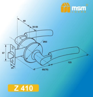 Дверная ручка защелка фалевая MSM Z410-R