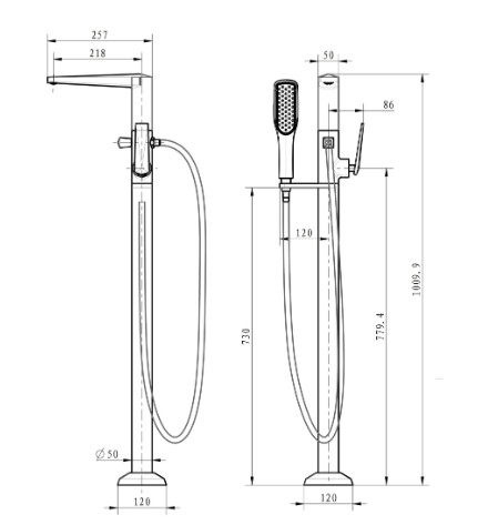 Смеситель напольный Boheme VENTURO 389-B