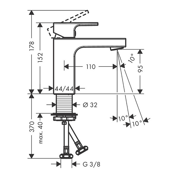 Смеситель для раковины Hansgrohe Vernis Shape 71569670
