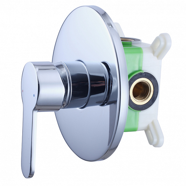 Смеситель встраиваемый с подключением на 1 выход в монтажном боксе Swedbe Platta 5523