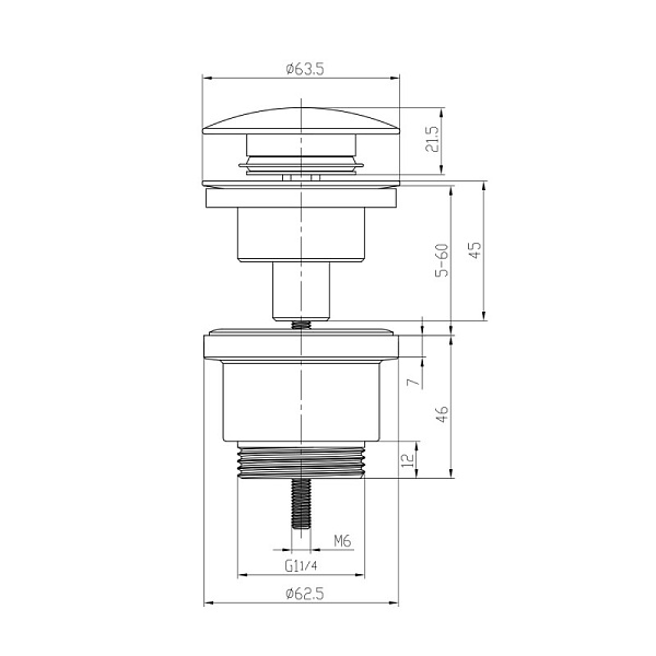 Донный клапан Lemark LM8500C хром