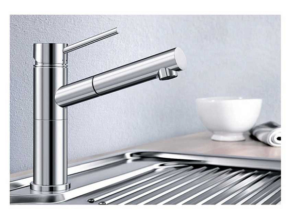 Смеситель для кухни Blanco Alta-S Compact с выдвижным душем (хром)