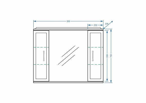 Зеркало-шкаф Stella "Концепт 90/С" белый