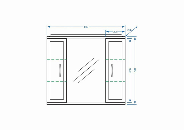 Зеркало-шкаф Stella "Концепт 80/С" белый