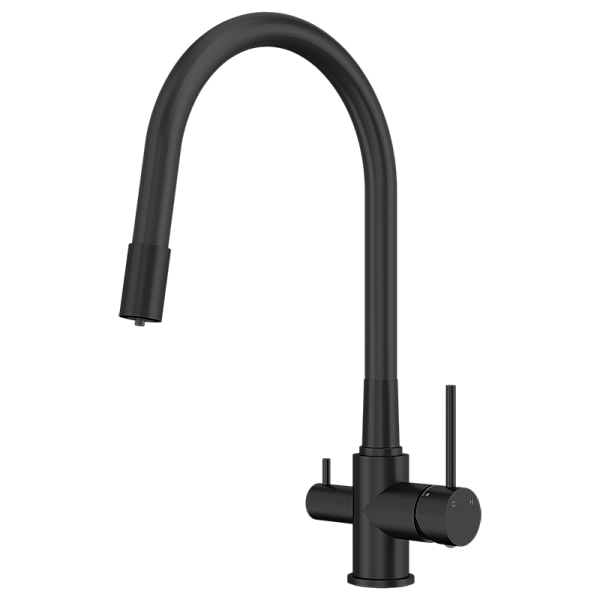 Смеситель Elghansa KITCHEN Pure Water 56F5216-Black для кухни (для фильтра) с гибким изливом
