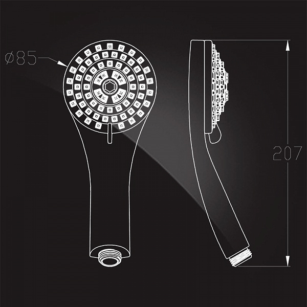 Верхняя душевая насадка Elghansa Hand Shower MH-023-White