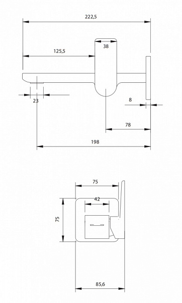 Смеситель для раковины скрытого монтажа Omnires Parma PM7415NCR хром