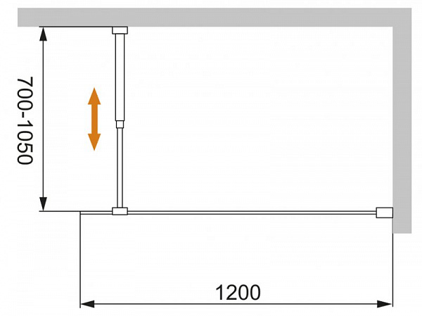 Душевая перегородка Cezares LIBERTA-L-1-120-C-NERO