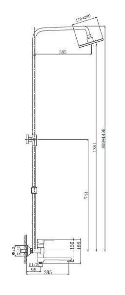 Душевая система со смесителем Haiba HB2424