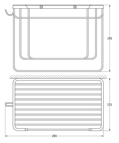 Полка-решетка с крючками и держателем мочалок FBS Ryna RYN 036