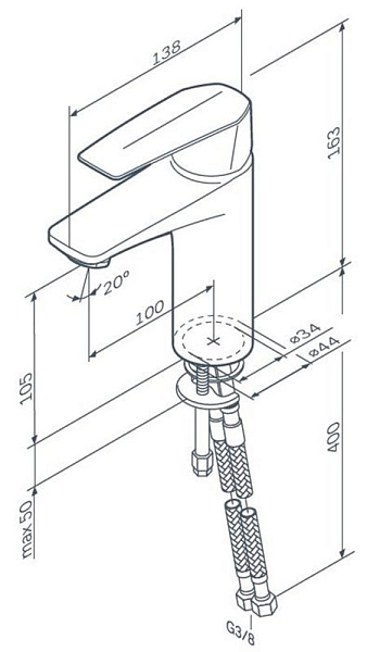 Смеситель для раковины AM.PM Gem F90A02100