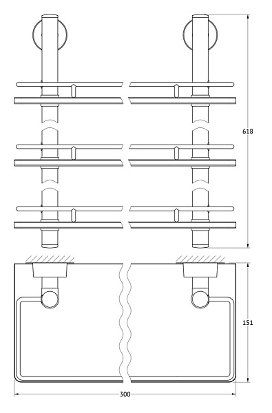 Полка 3-х ярусная FBS Nostalgy NOS 067