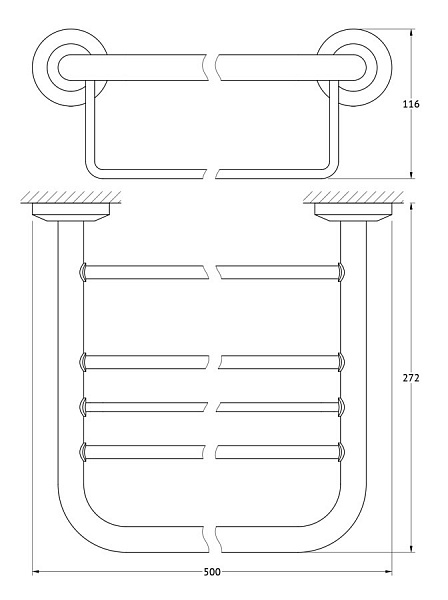 Полка для полотенец со штангой FBS Standard STA 041