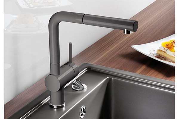 Смеситель для кухни Blanco Linus-S c выдвижным душем (керамика) 