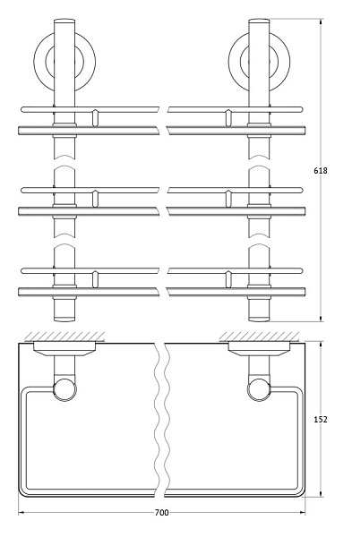 Полка 3-х ярусная FBS Standard STA 071