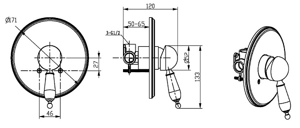 Смеситель встроенный Boheme Crystal 265-CRST