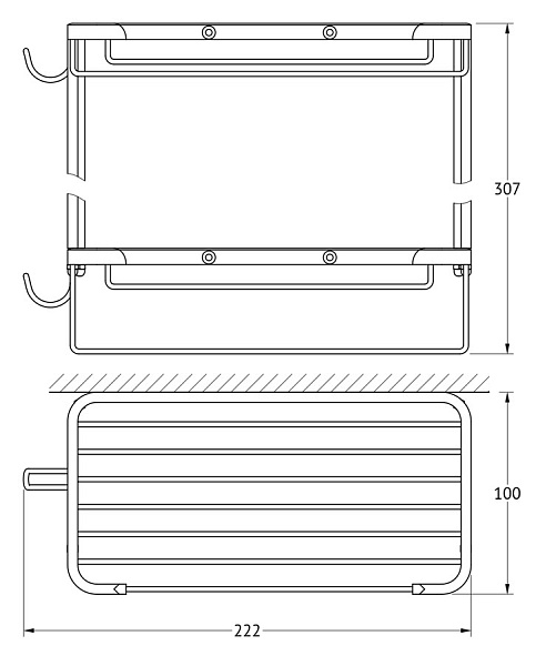 Полка-решетка с крючками 2-х ярусная FBS Ryna RYN 020