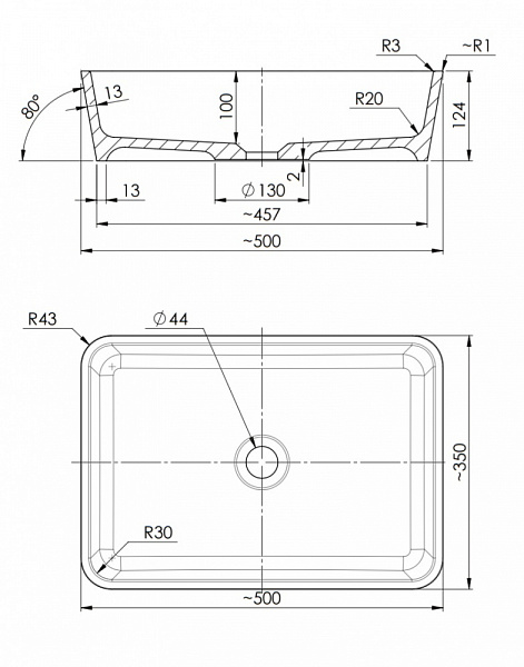 Раковина Omnires Parma PARMAUNBCP 50x35 см белая/черная