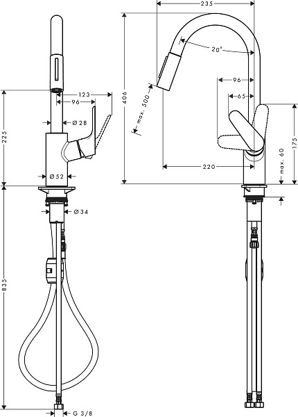 Смеситель для кухни Hansgrohe Focus 31815800
