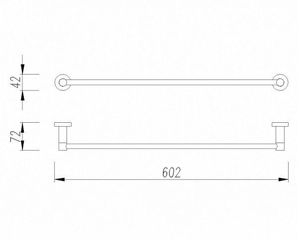 Штанга для полотенца Omnires Modern Project MP60216CR 60,2 см хром