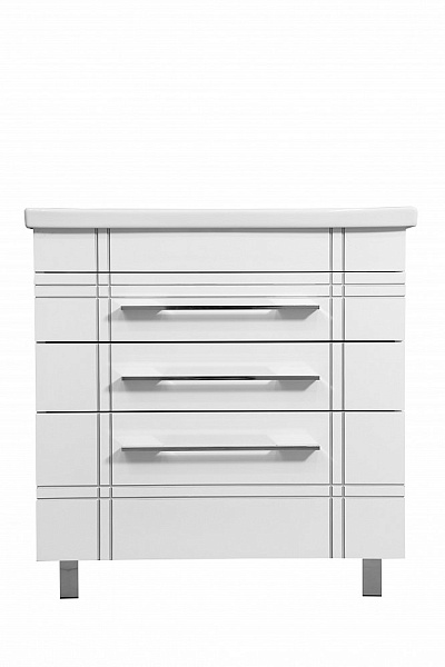 Тумба с раковиной Stella "Опера 80" патина серебро