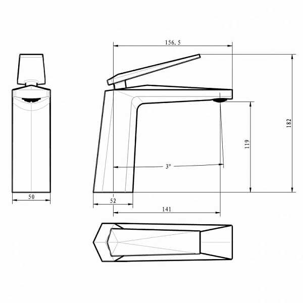Смеситель для раковины Boheme Venturo 381-b черный золото