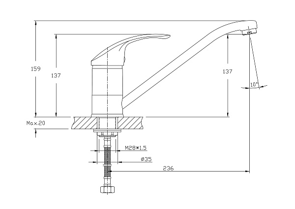 Смеситель для кухни Haiba HB4921-7