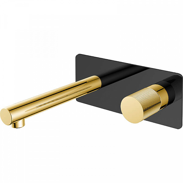 Смеситель для раковины Boheme Stick 125-BG.2 черный матовый золото