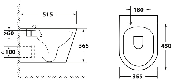 Унитаз подвесной безободковый OWL Vind Ruta-H с сиденьем DP микролифт
