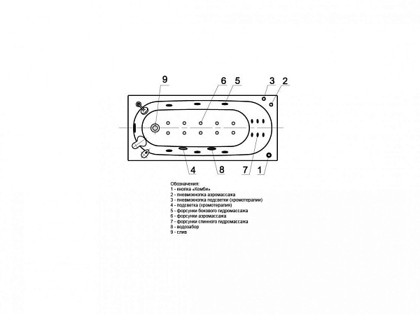 Акриловая ванна AQUATEK Оберон 170х70