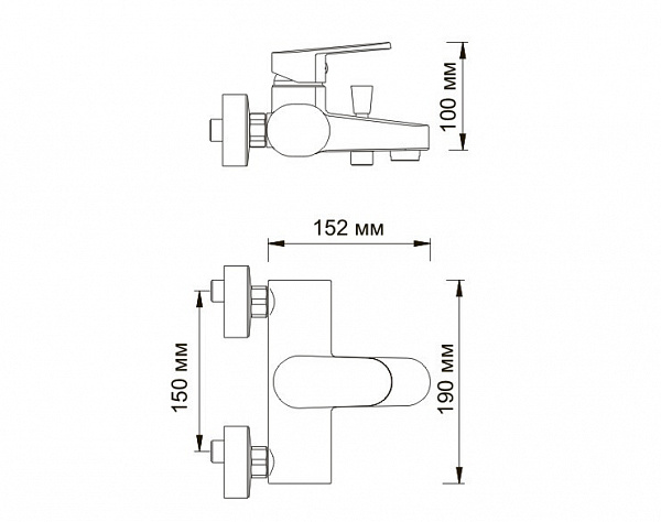 Смеситель для ванны с душем WasserKraft Donau 5301