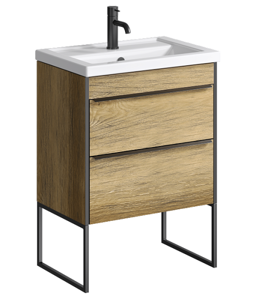Тумба с раковиной напольная Aqwella "Fargo 60" дуб балтийский