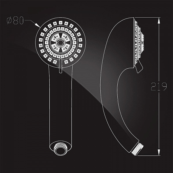 Верхняя душевая насадка Elghansa Hand Shower MG-033-Chrome