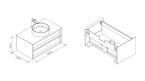 Тумба с раковиной AltroBagno Ferrara 800