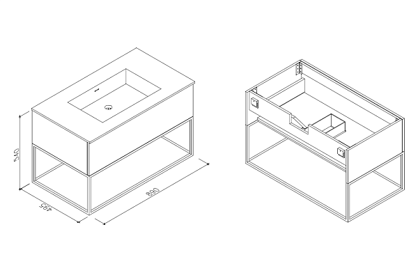 Тумба с раковиной AltroBagno Livorno 900