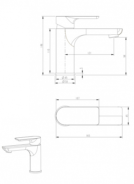 Смеситель для раковины Grohenberg GB2009CR хром