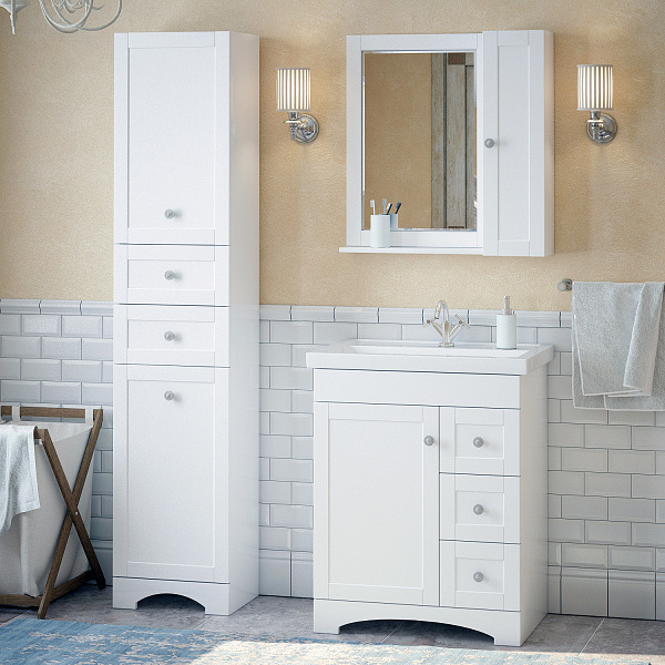 Шкаф-пенал напольный COROZO "Техас 40" белый с б/к