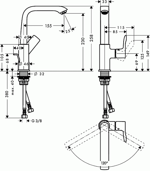 Смеситель для раковины Hansgrohe Metris 31087000