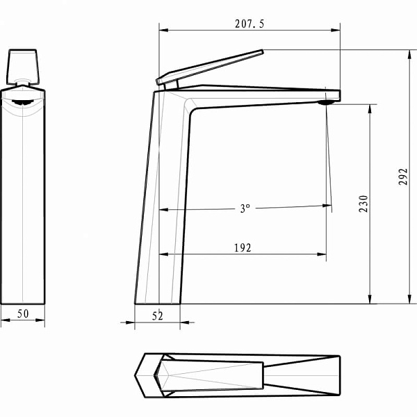 Смеситель для раковины Boheme Venturo 382-b черный золото