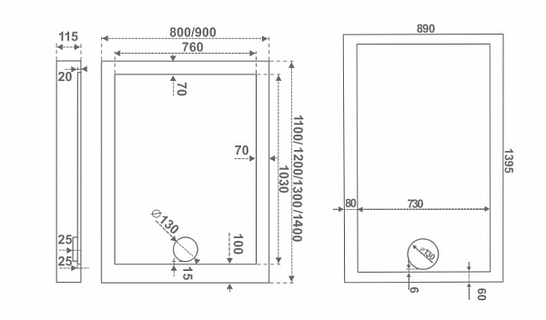 Душевой поддон Good Door Олимпик 120x90