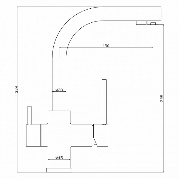 Смеситель для кухни с каналом для подключения фильтра Swedbe Selene Plus 8148