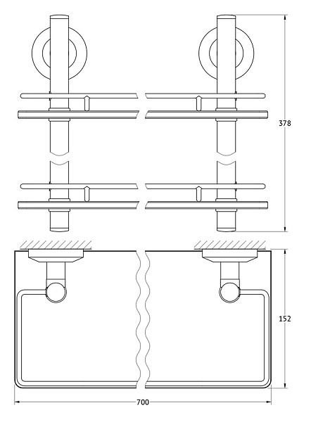 Полка 2-х ярусная FBS Standard STA 066