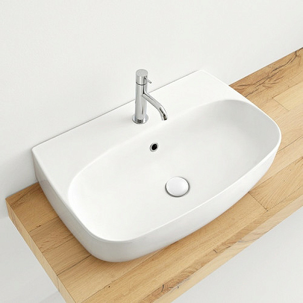 Раковина подвесная/накладная Kerasan Nolita 60х45 белый глянцевый