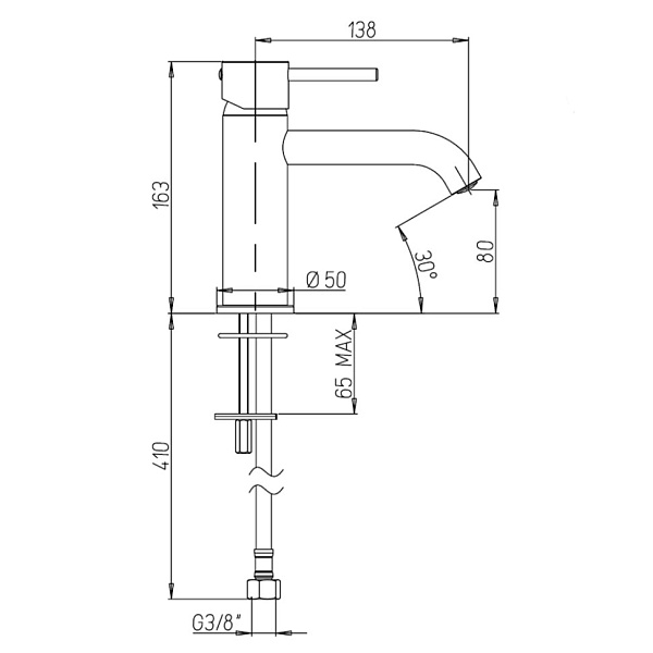 Смеситель для раковины Paini Cox 78CR205O
